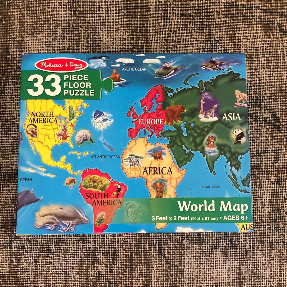 3- Melissa & Doug floor puzzles.